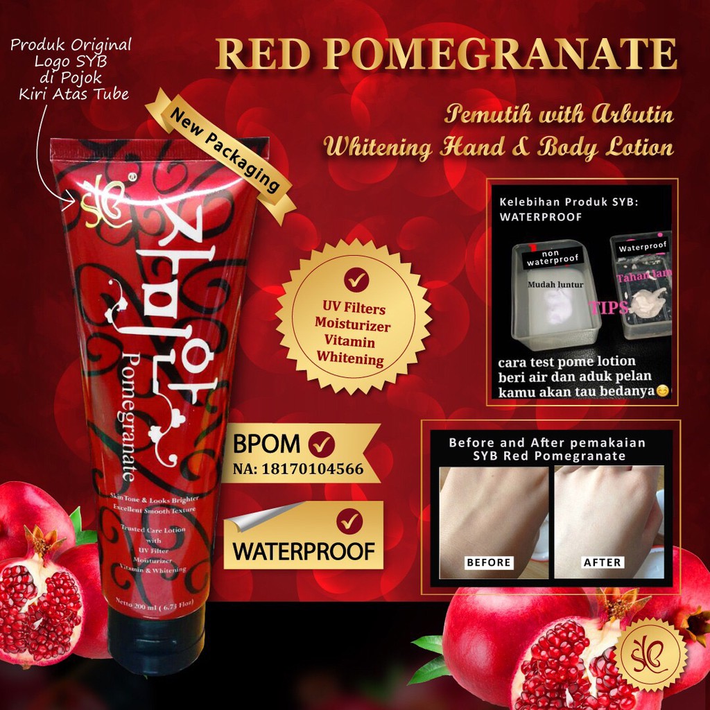 

BPOM RED POME BY SYB POMEGRANATE REDPOME LOTION