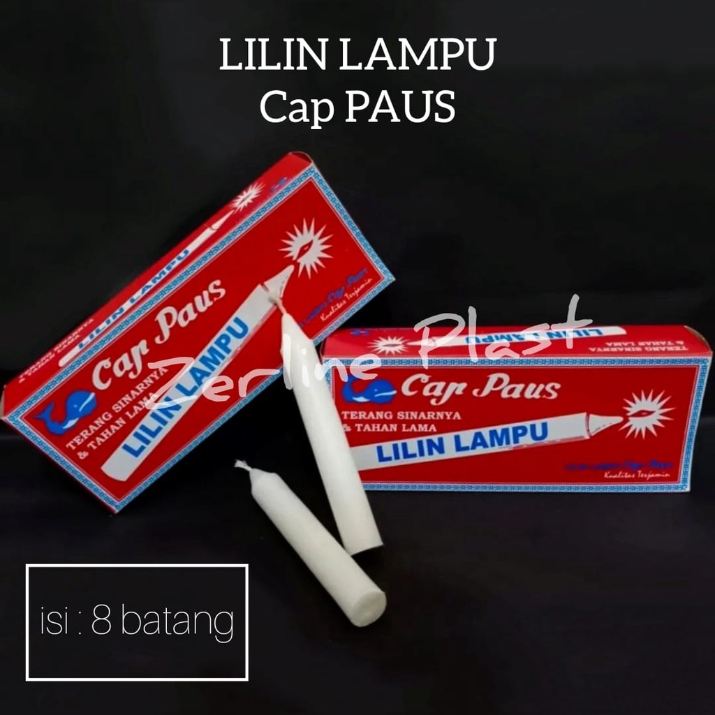 Lilin Lampu Putih Cap PAUS @8pcs