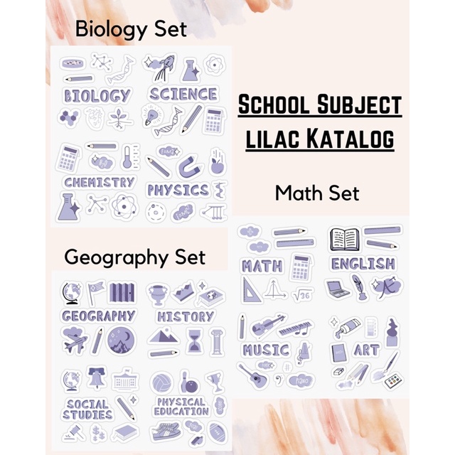 Sticker Sekolah Subject School Sticker Stiker Mata Pelajaran Aesthetic Tumblr Murah