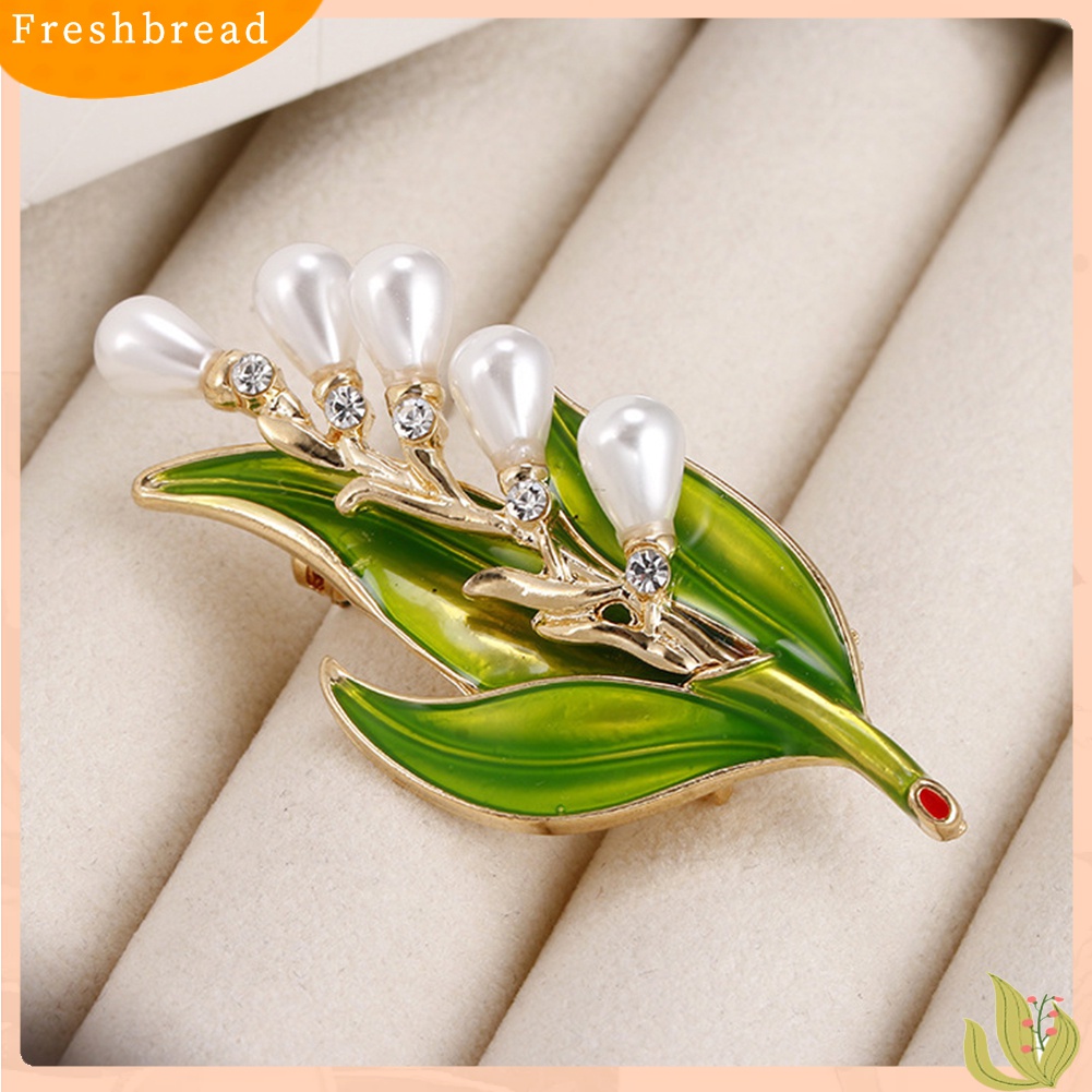 [ TERLARIS]Rhinestone Faux Pearl Tree Leaf Brooch Pin Fashion Women Party Jewelry Gift