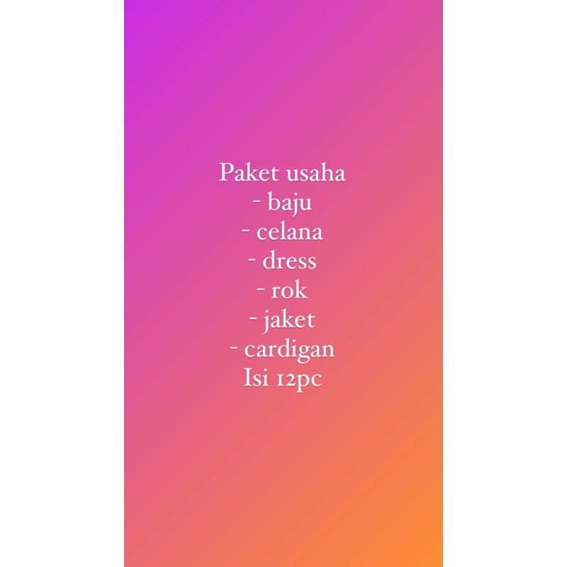 paket usaha 12pc campur NEW bukan second