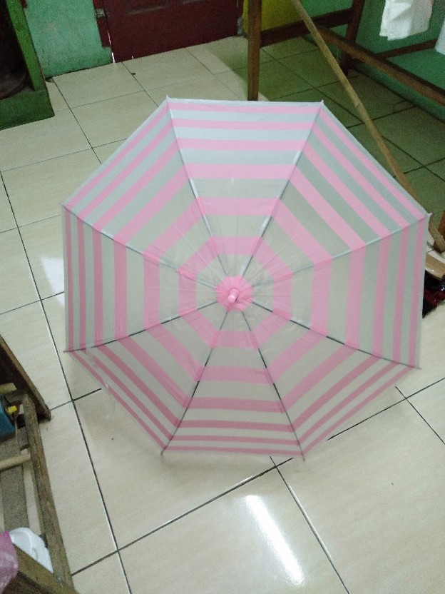 Payung Tongkat Stripe Gg J Warna Pastel