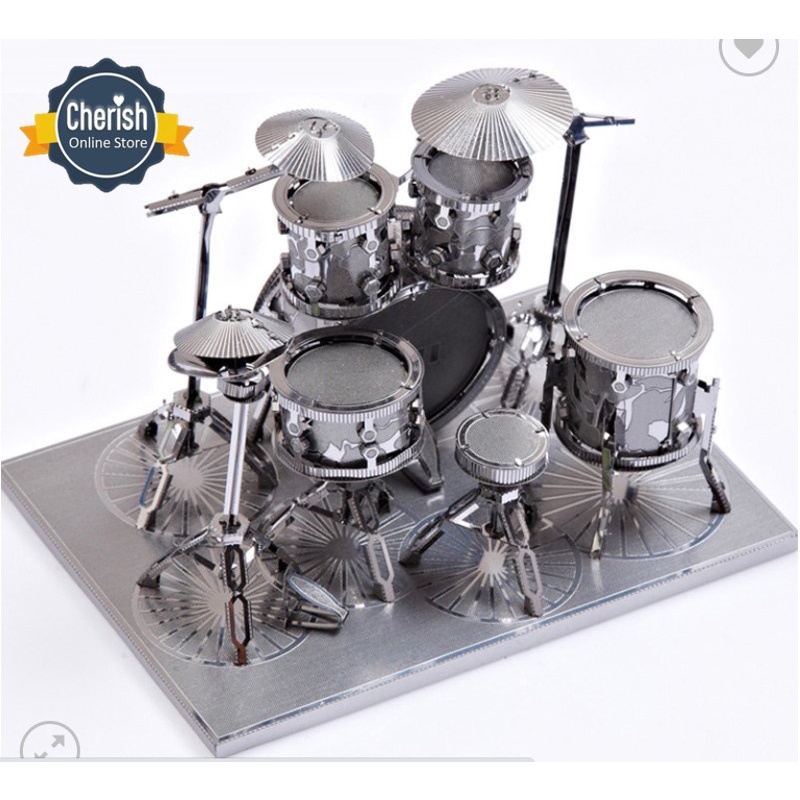 Metal Puzzle 3D SHELF DRUM Koleksi Puzzle Miniatur Alat Musik MB-090