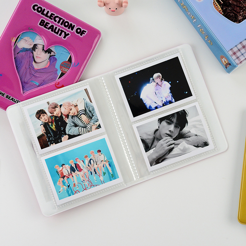 Cartoon Heart Album Holds 64 Mini Photos Instax Album Photo Album for Mini  &amp; Name Card 7s 8 25 50s Mini Photo Album