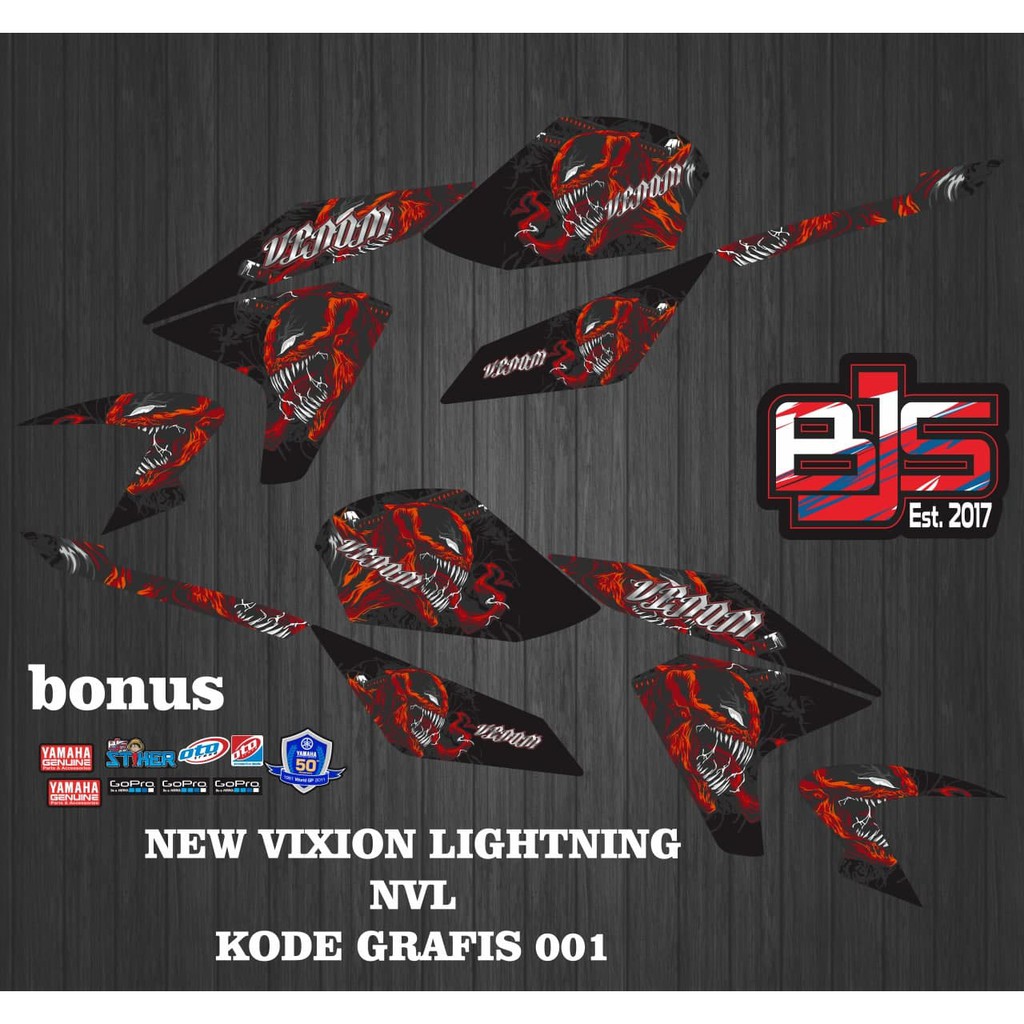 [COD] Stiker Sticker Striping nvl New Vixion Lightning venom 01