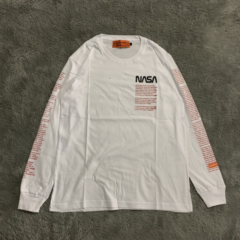 Kaos Tshirt Longsleeve Nasa Heron Preston Fact White Fulltag