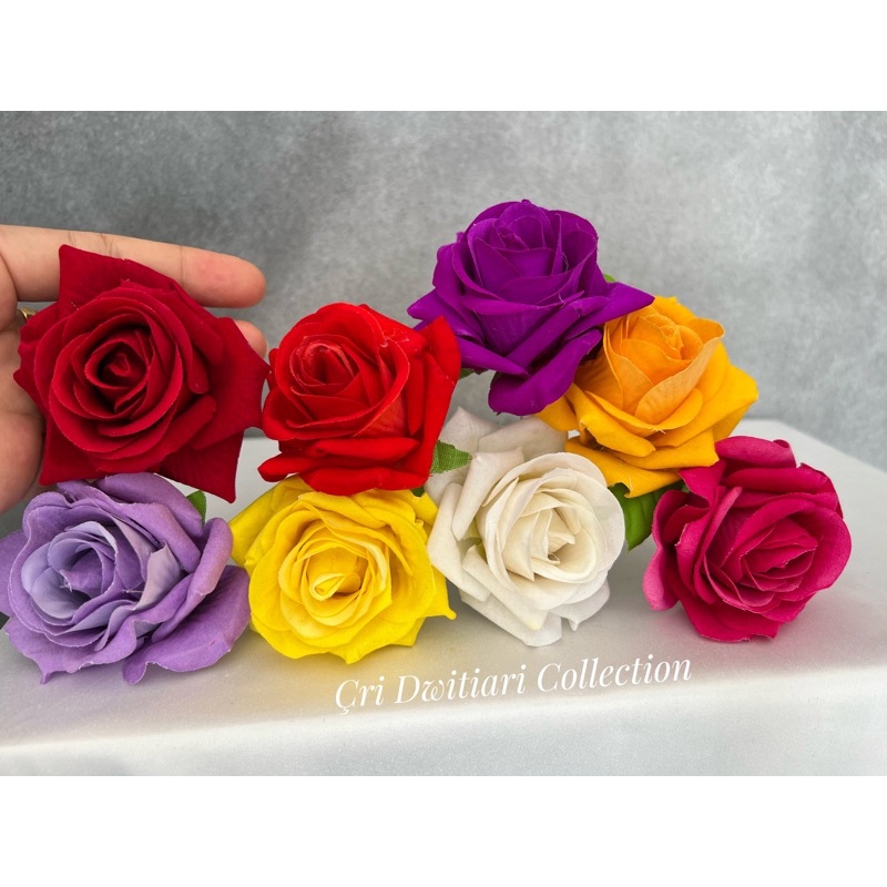 Bunga Mawar Beludru Ukuran MEDIUM (M) rias pengantin/ hairdo/ sanggul