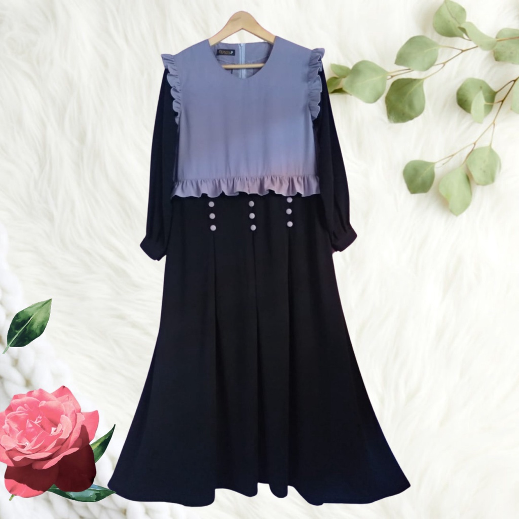 Jubah Akhwat Motif Bunga Campur By Qonita Collection