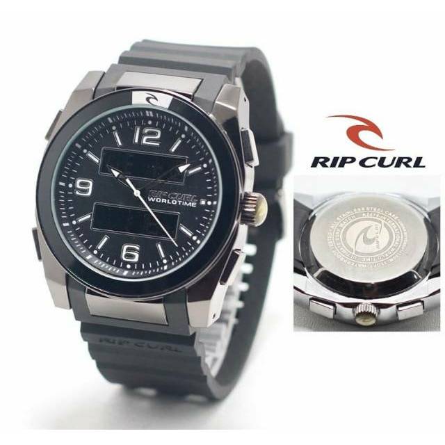 Jam Tangan Sport Pria Ripcurl Digital Rubber Black Super Premium