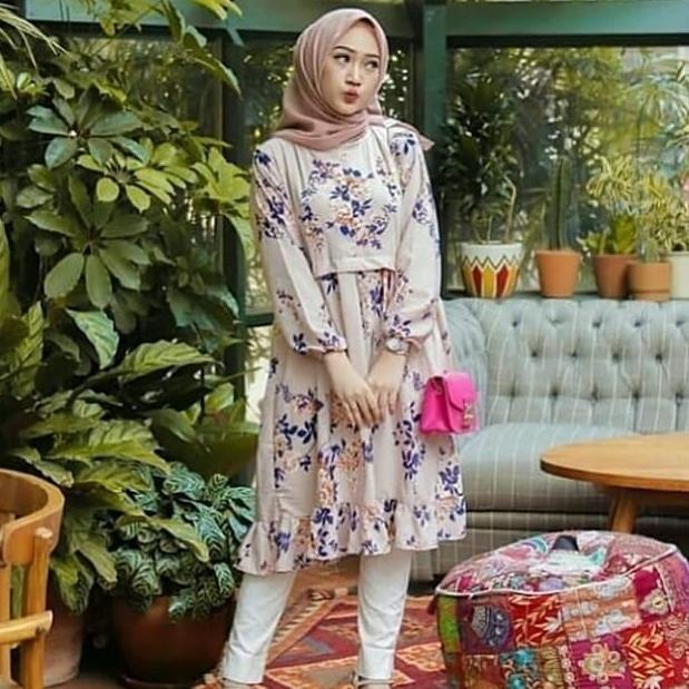 [LY.15Jl22y] LS -Zian Tunik Jumbo XXL XXXL Import Bahan Monalisa Premium Tunik Wanita2021 Kekinian T