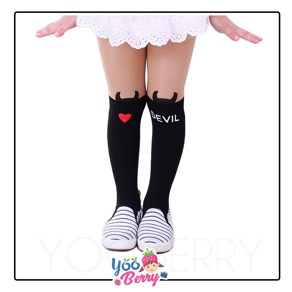 YooBerry Kids Pantyhose Stocking Legging Anak Perempuan Black Devil Berry Mart