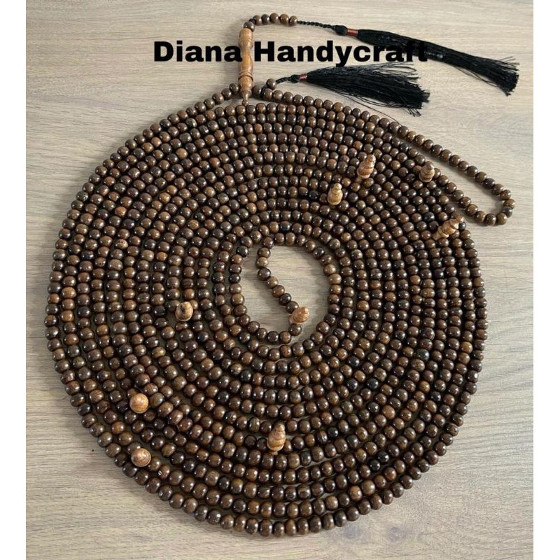 TASBIH 1000 BUTIR KAYU GAHARU ASLI KALIMANTAN 6 MM / TASBIH KAYU GAHARU BUAYA 6 MM 1000 BUTIR