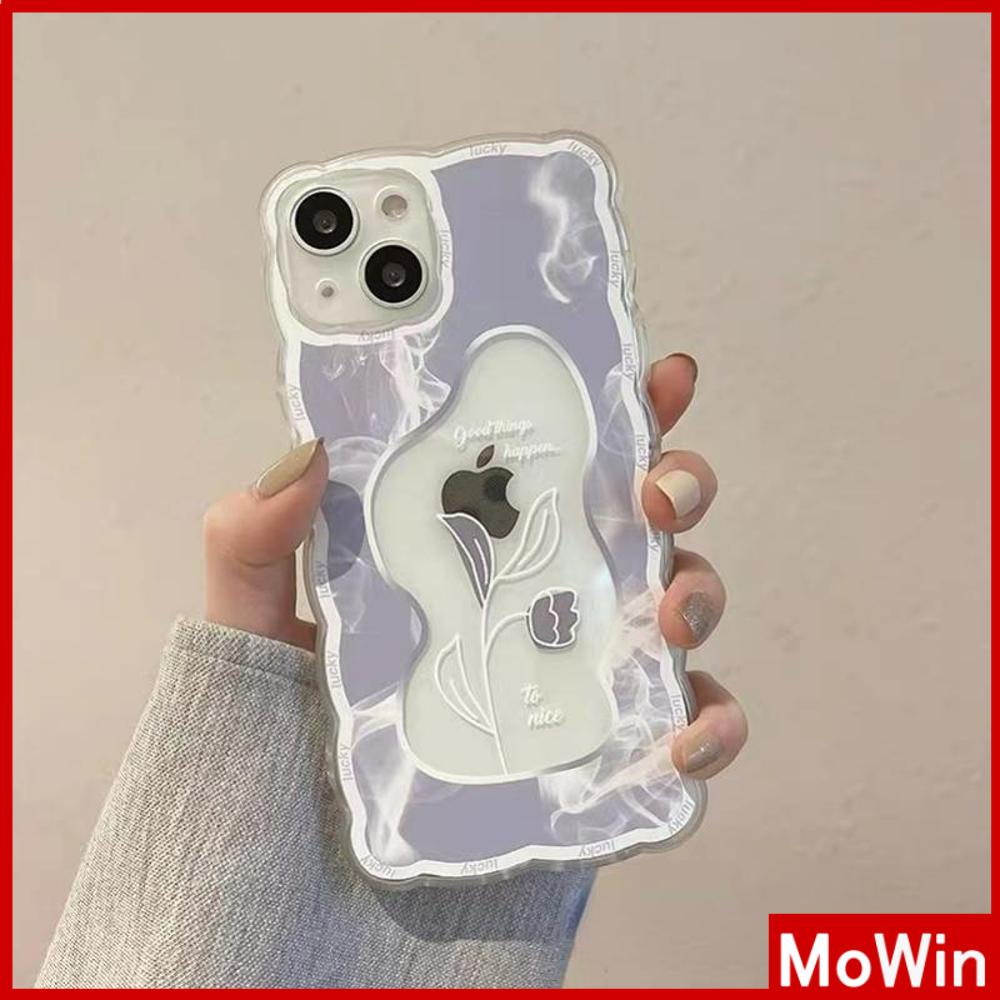 iPhone Case Silicone Soft Case Clear Case Wave Shockproof Camera Cover Protection Simple Flower Compatible For iPhone 13 Pro Max iPhone 12 Pro Max iPhone 11 iPhone 7 Plus iPhone xr xs max