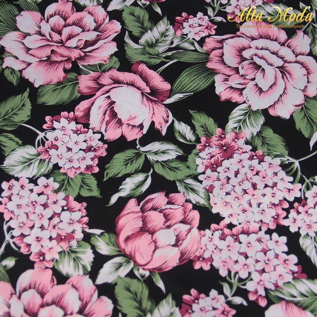 

Alta Moda Katun Stretch Hitam Motif Bunga Pink (1M)
