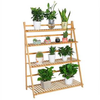  Rak bunga lipat  4 tingkat wood plant stand folwer Shopee 