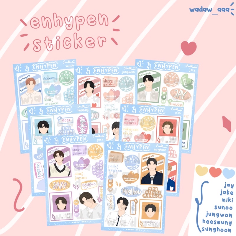 

Stiker enha Fanart Fanmade jungwon heeseung jay jake sunghoon niki sunoo kado KPOP murah pc