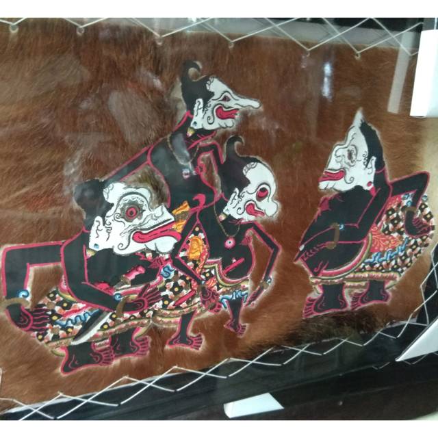 LUKISAN WAYANG KULIT PUNAKAWAN JUMBO 70x50 cm BAGONG SEMAR GARENG PETRUK - DEKORASI RUMAH MURAH