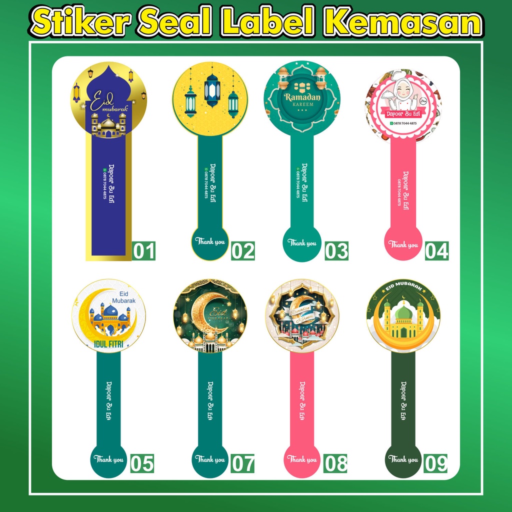 

Stiker Seal Label/Pengunci Tutup Botol/Kue Lebaran/Kue Nastar/Custom Bahan Vinyl Glossy