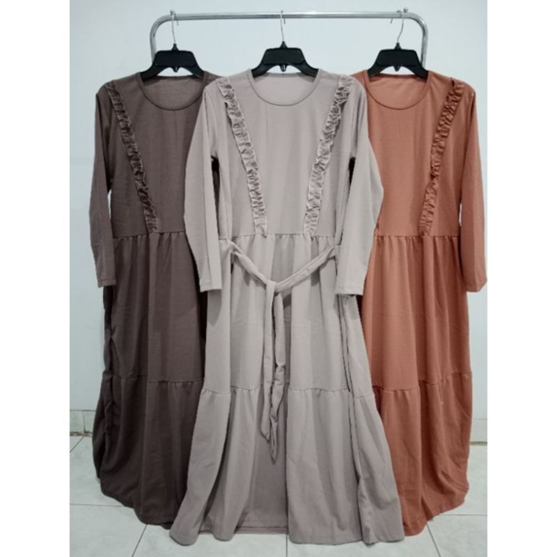 Gamis terkini gamis muslim/gamis dress polos/baju gamis busana muslim 3 susun