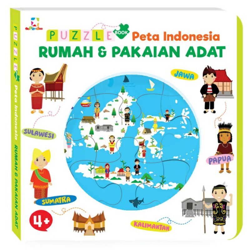 Puzzle Book Peta Indonesia: Rumah & Pakaian Adat Oopredoo