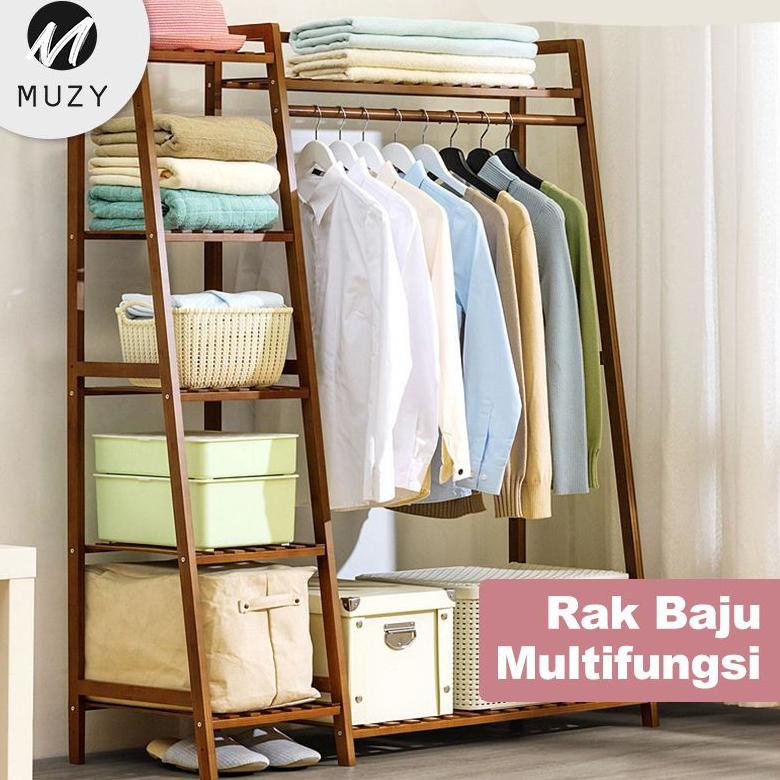 MUZY RAK BAJU CELANA SERBAGUNA STAND HANGER JEMURAN PORTABLE LEMARI PAKAIAN PRAKTIS HSH202 TERLARISS