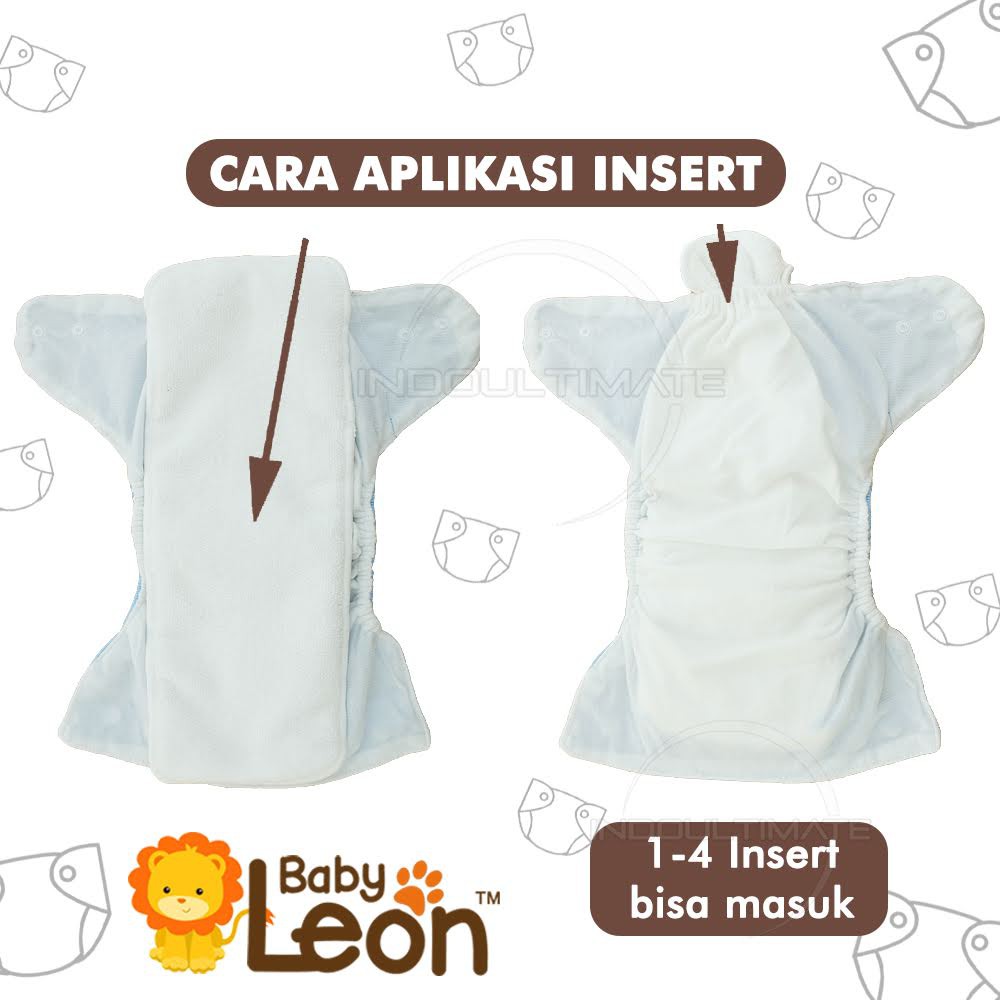 Popok Bayi Motif + FREE INSERT BABY LEON Cloth Diaper Clodi Kain Cuci Ulang New born BY-830 BY-831 BY-728