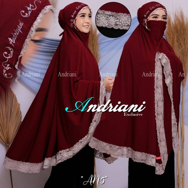 Hijab Andriani cadar | Jersey super | bordir | renda