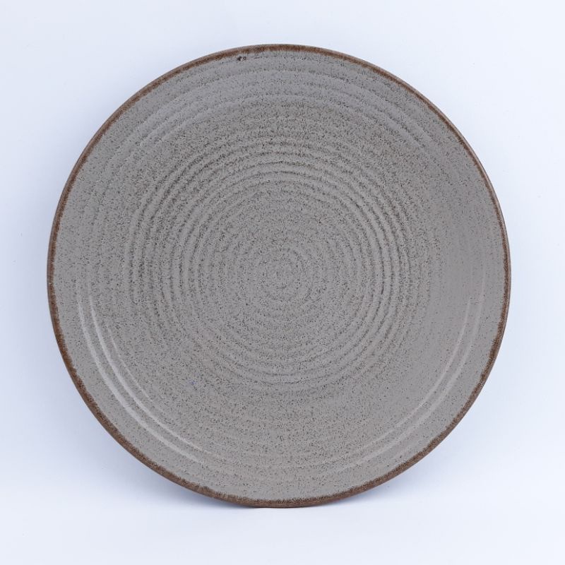 PIRING MAKAN KERAMIK MURAH / SALAD PLATE RUSTIC ukuran 21cm-Gliter