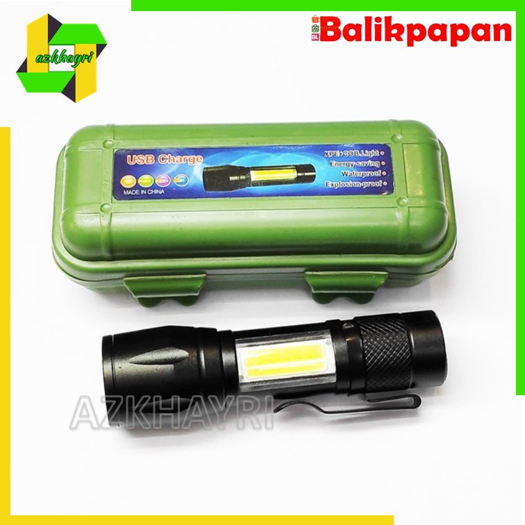 XPE 511 SENTER SWAT MINI LED ZOOM SUPER TERANG POLICE LIGHT COB USB