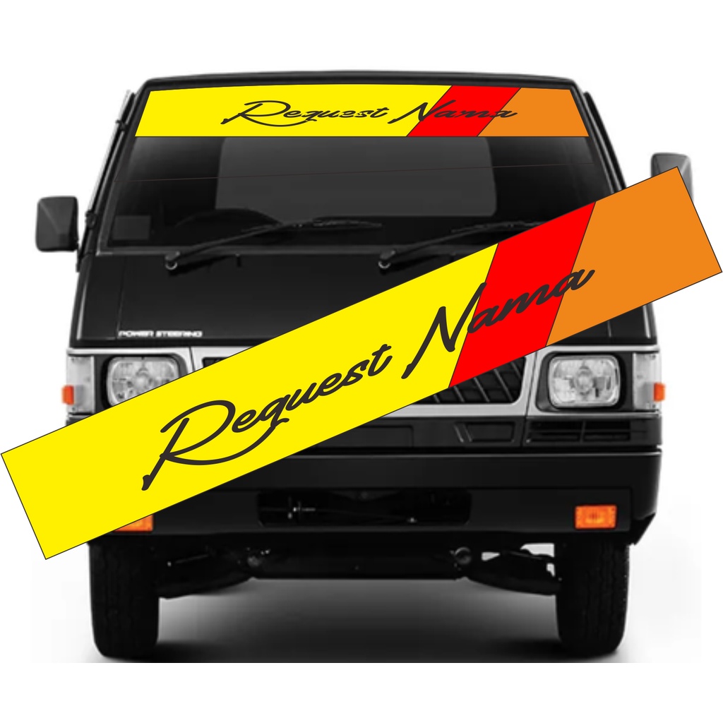 Stiker PONI Kaca Depan L300 Stiker Cutting Custom Nama Stiker Mobil Pick Up L300 Colt T120ss Carry F