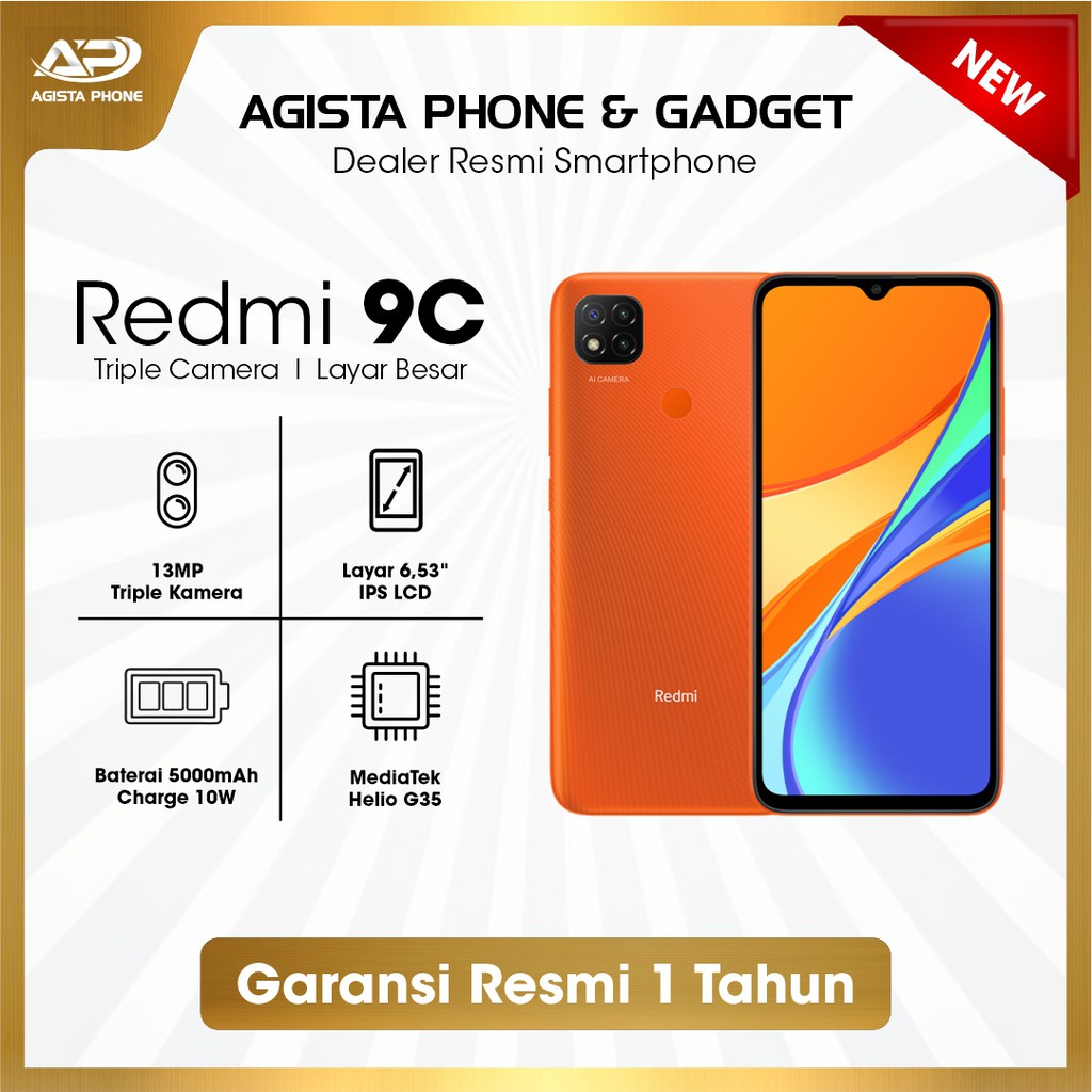 XIAOMI REDMI 9C 4/64GB + 3/32GB GARANSI RESMI TAM