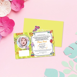 Jual Undangan Aqiqah / Tasyakuran / Ultah Custom Design Elegan | Shopee