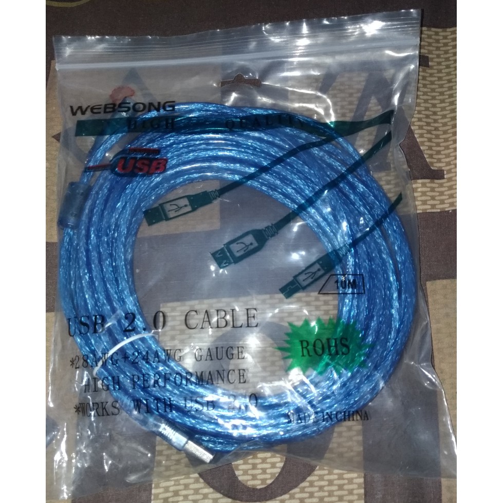 Kabel USB Perpanjangan 10M Websong male to female