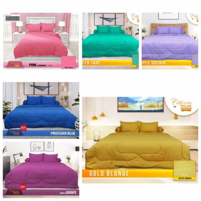 Sprei California Polos Embos King 180x200 Tinggi 20 cm No 1 6 Kaki - Terlaris Warna Hitam Coklat Pin