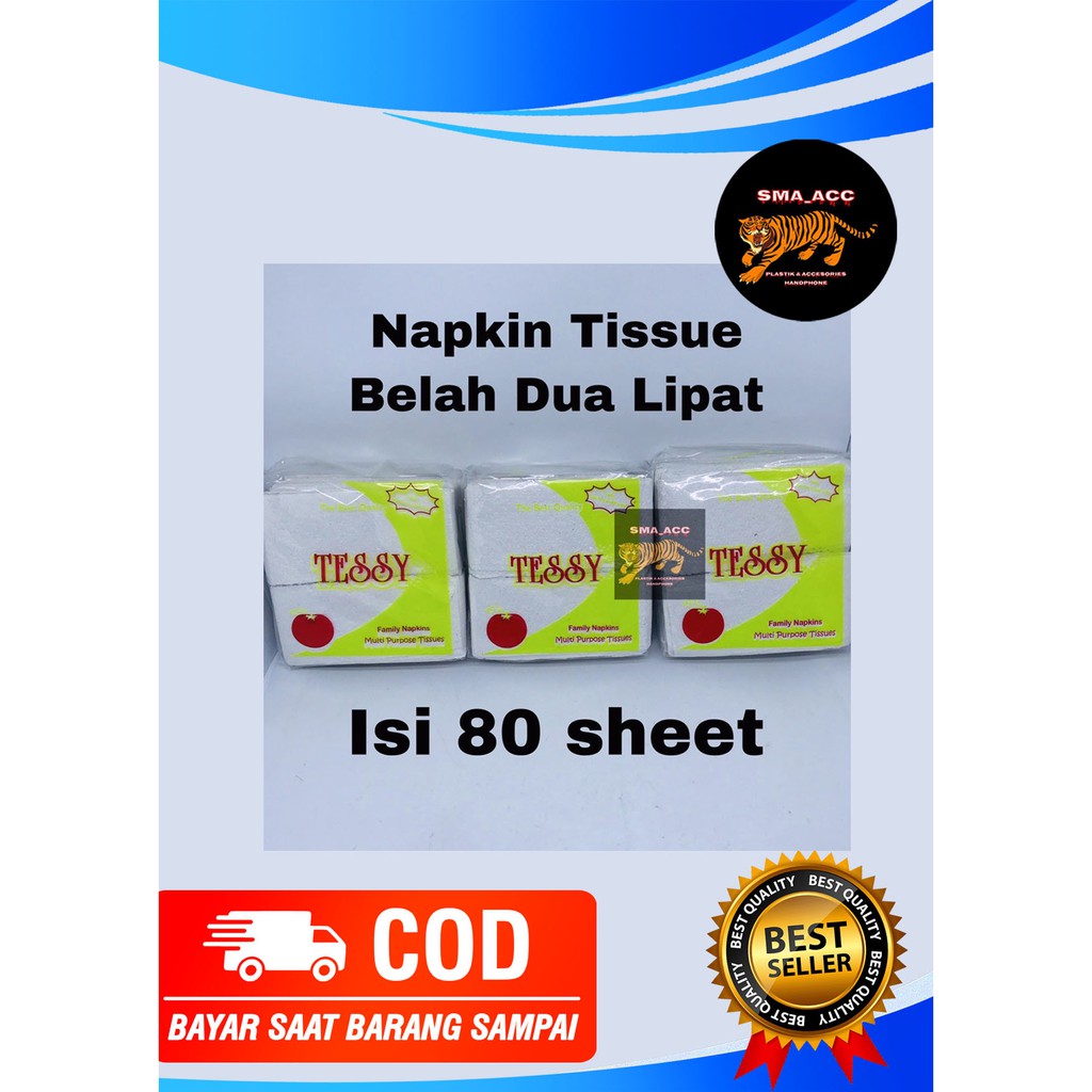 Tissue Napkin TESSY Belah Dua Lipat / Napkin Tissue isi 80sheet TESSY