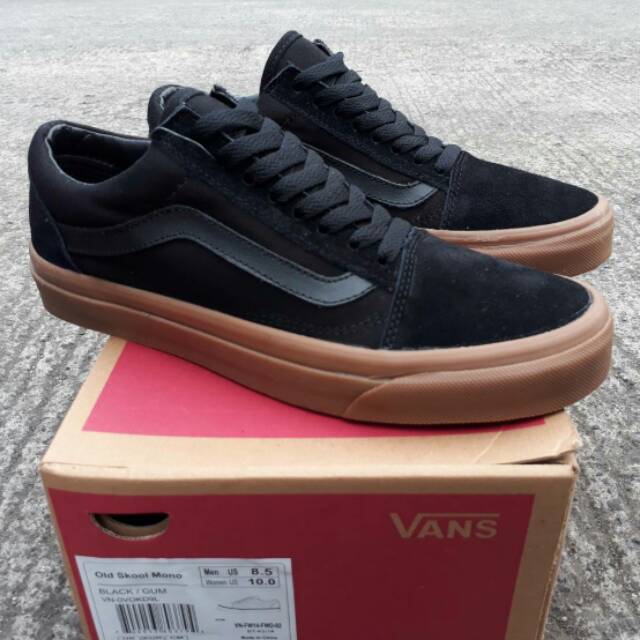 sepatu vans old skool black gum