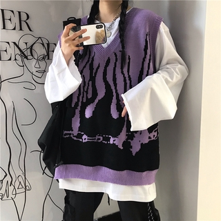 Rompi Rajut V neck Tanpa Lengan Gaya Korea Warna Kontras Rompi Rajut V neck Tanpa Lengan Gaya Korea Warna Kontras