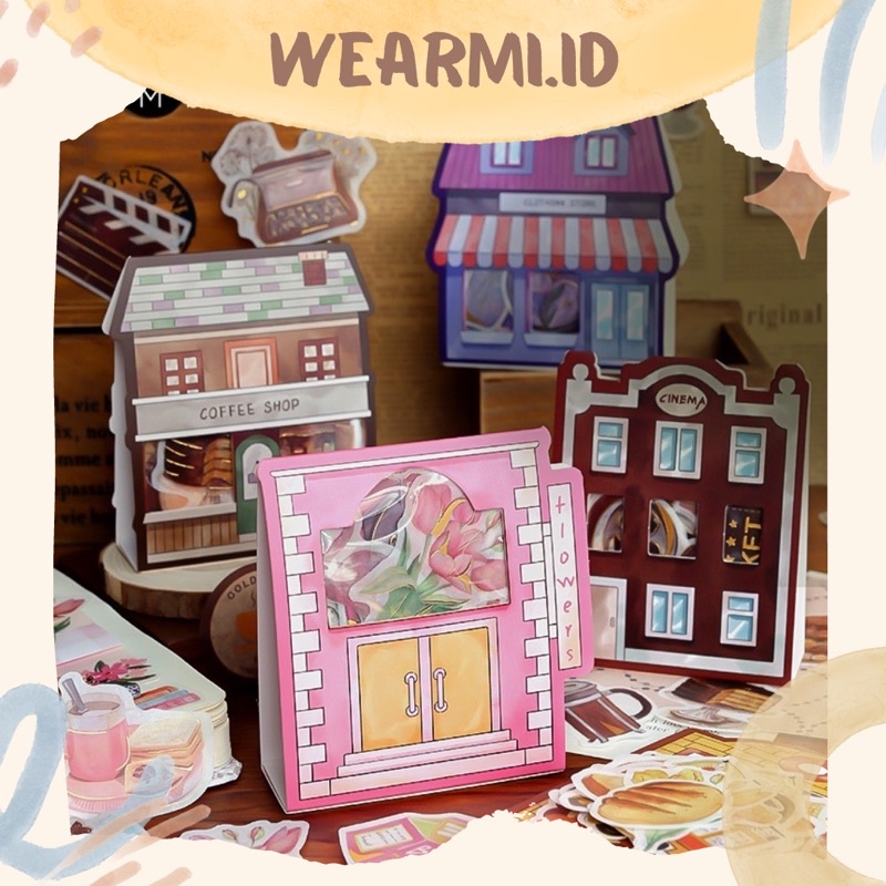 

45 pcs Sticker Pack Store Toko Cake Dessert Bakery Cinema Book Store Flower Shop Scrapbook Aesthetic Bujo Jurnal DIY Wearmi