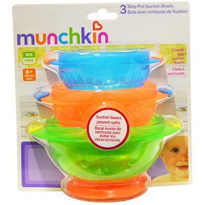 Munchkin 3 Stay- Put Suction Bowls