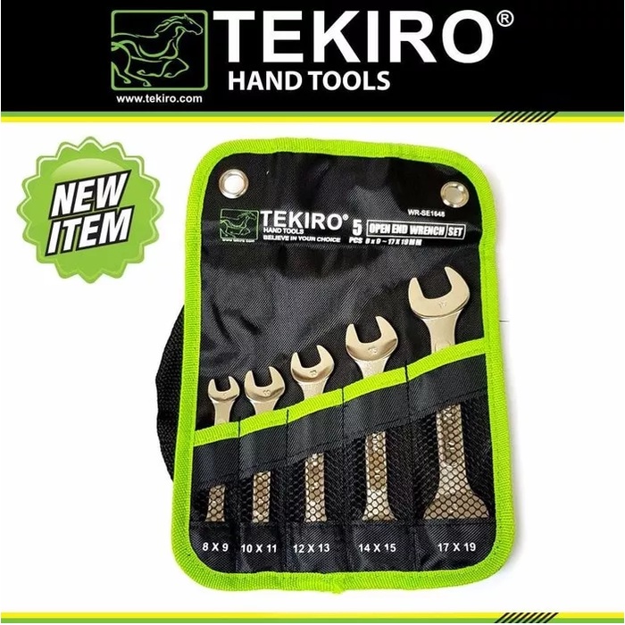 TEKIRO Kunci Pas Set 5 Pcs Kunci Pas Isi 5 pcs 8 - 19 mm / Open Ended Wrench Spanner Metric Set Open End Wrench Set