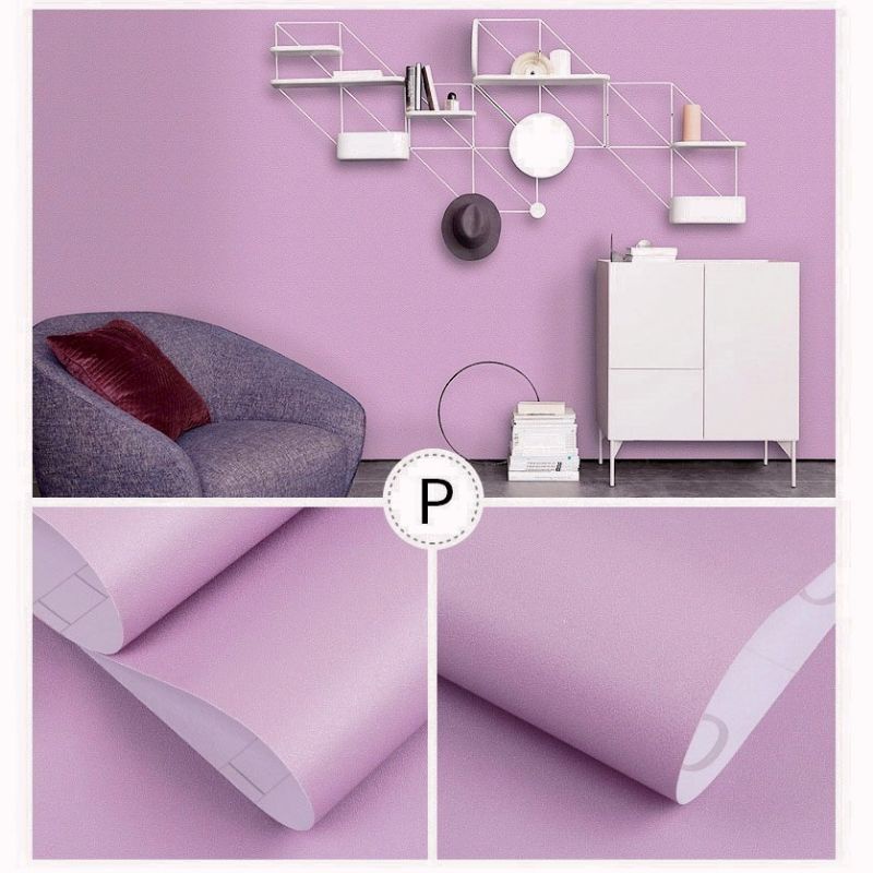 WALLPAPERYURA Wallpaper WPSUNGU POLOS UNGU LILAC pastel COD best seller sticker ruang tamu walpaper 