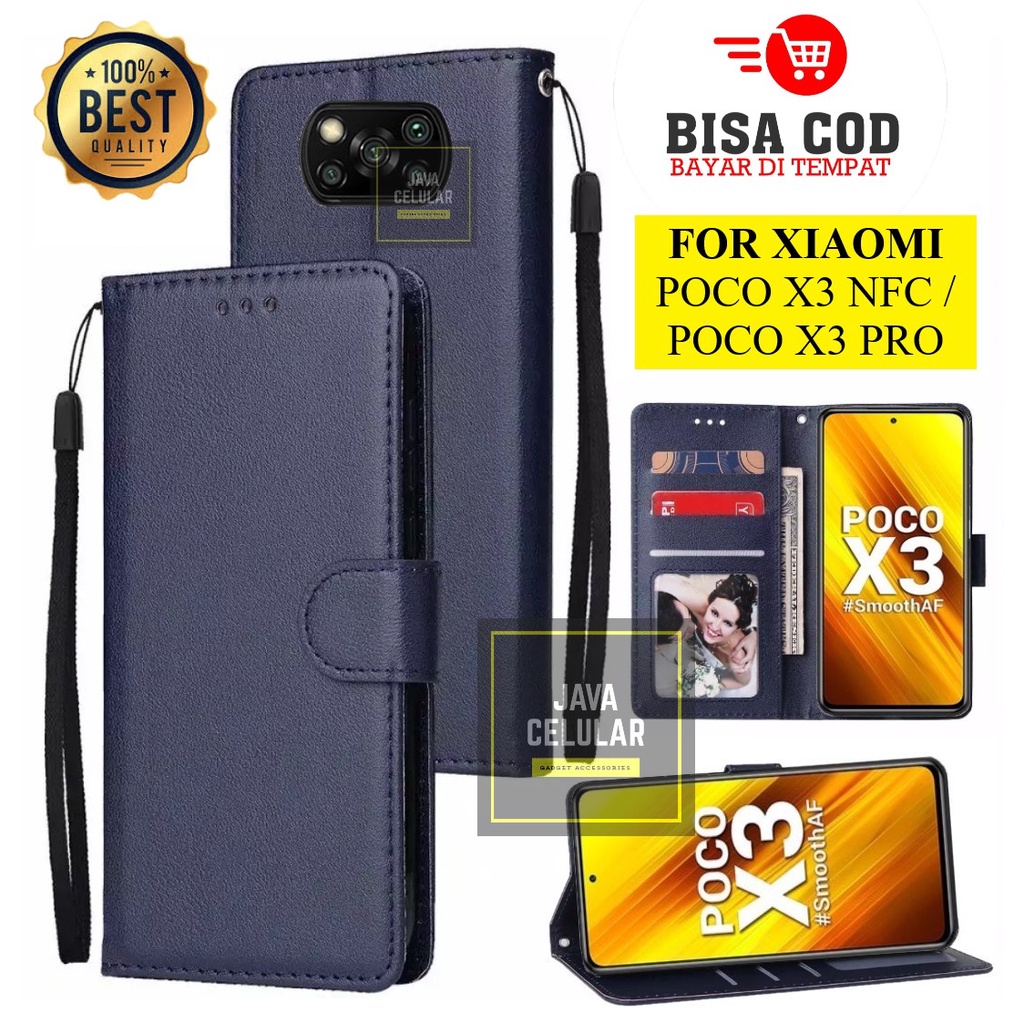 XIAOMI POCO X3 NFC/POCO X3 PRO - Wallet Case Kulit - Casing Dompet Case Wallet Leather Flip Case XIA