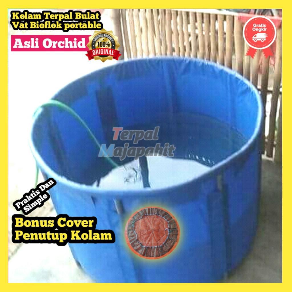 Kolam Terpal Bulat Vat Bioflok Portable-D1,2 Tinggi 80 Cm Untuk Karantina/keep ikan Hias Koi dan Ika
