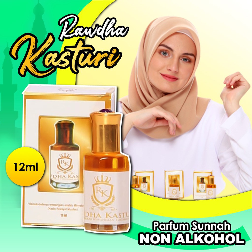 Parfum Kasturi Original Rawdha Kasturi Minyak Wangi Kijang Kasturi - Parfum Non Alkohol Pria Wanita