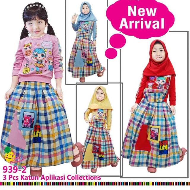 little pineapple 939 baju setelan muslim anak LOL dengan 