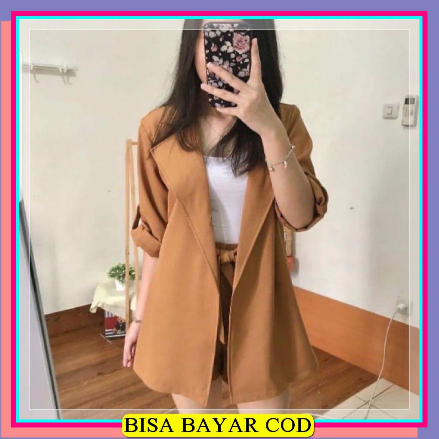 Dalmi Blazer Casual Kotak Kotak / Blazer Wanita Korea / Blazer Hi QQ707 Cod Set Blazer Megumi Moscre