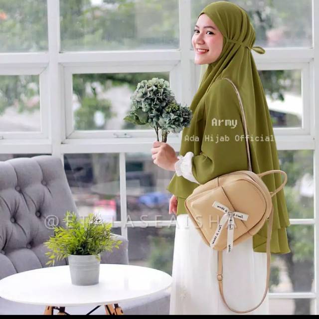 BERGO MARYAM JUMBO/JILBAB KHIMARSYARI/ KERUDUNG HIJAB KAYLA INSTAN TALI 2 LAYER NON PET