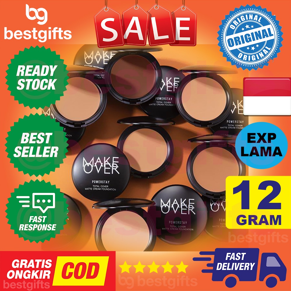 MAKE OVER MAKEOVER POWERSTAY MATTE POWDER FOUNDATION BEDAK PADAT KULIT NORMAL OILY BERMINYAK  12 GRAM