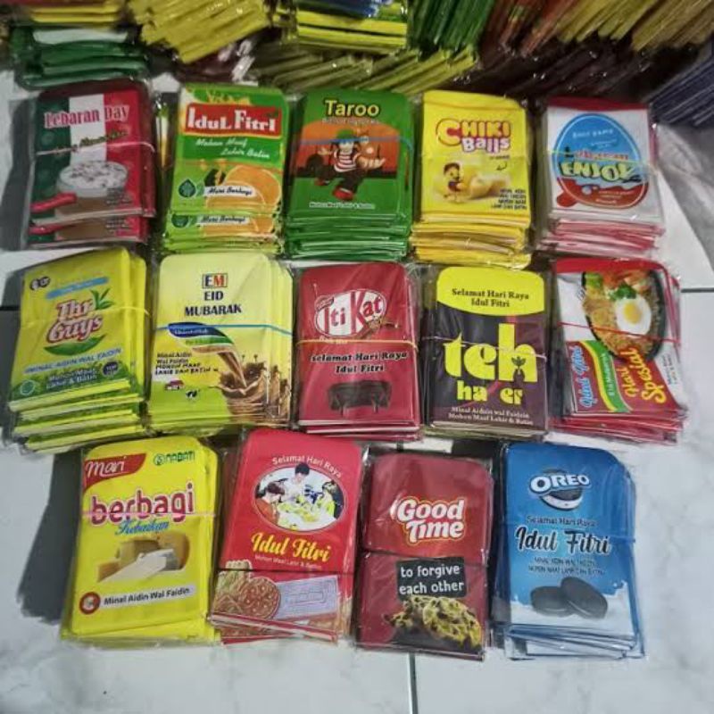 Amplop Lebaran Angpau Motif Aestetik Muslim Snack Karakter Kartun