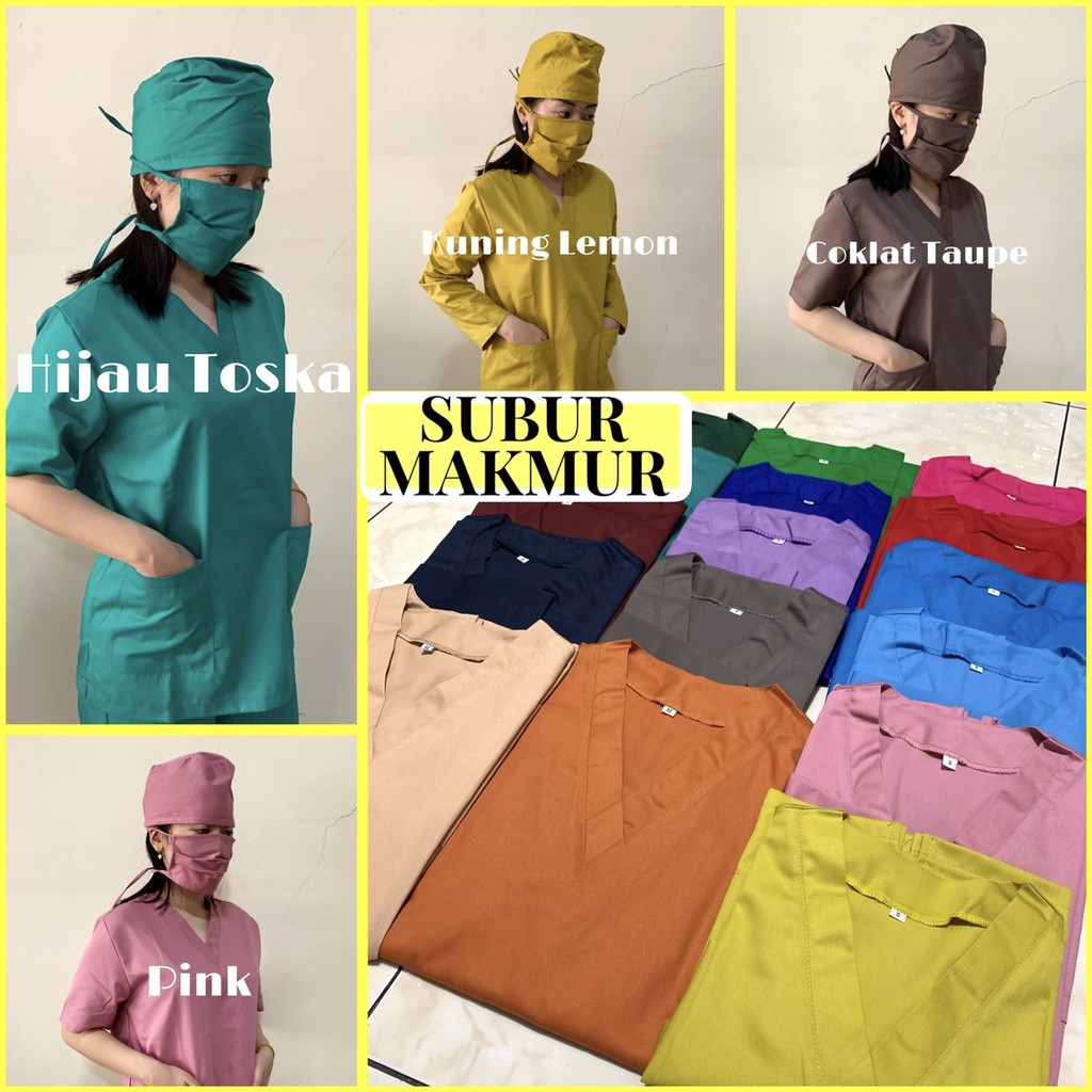 Baju OK / Baju OKA / Scrub Medis / Baju Jaga - Lengan Panjang
